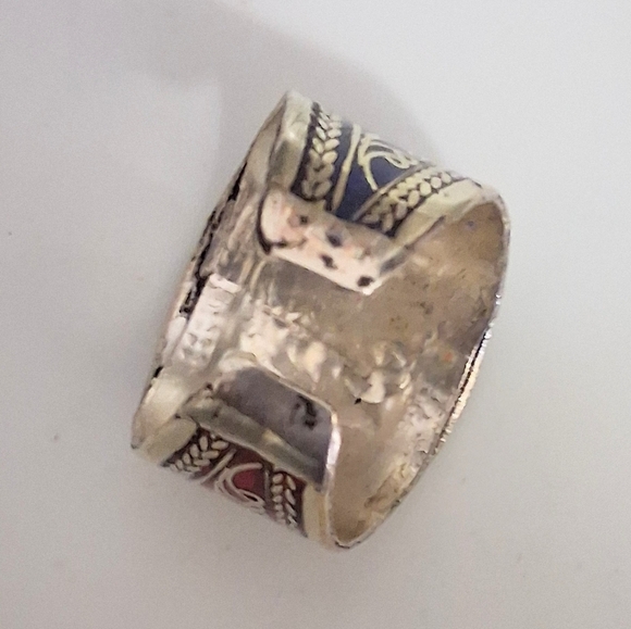 TURQUOISE INLAY RING ADUSTABLE 9-11 - Picture 4 of 7